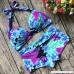 Women's Tankini Sets Bikini Set with Boy Shorts Swimwear Push-Up Padded Bra Dots Printed Tops Swimsuits Blue B07NYZKT2S